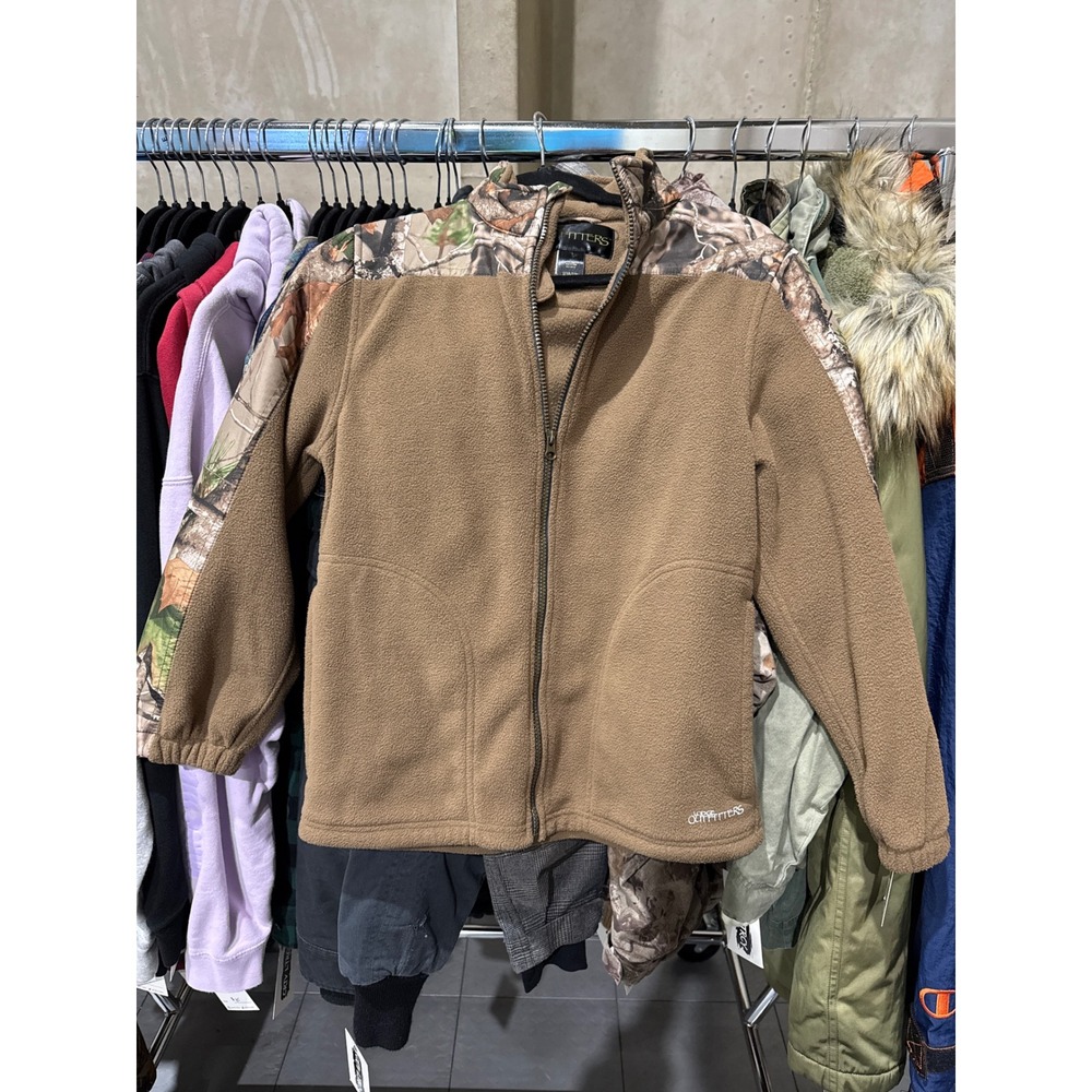 Forge Outfitters Kids Brown Camo‎ Fleece Full Zip Jacket Size L 10/12 Hunting